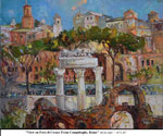 View on Foro Cesare From Campidoglio, Rome, Oil on Canvas